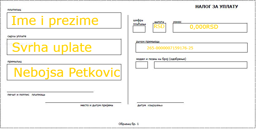 Uplatnica — instrukcije za popunjavanje